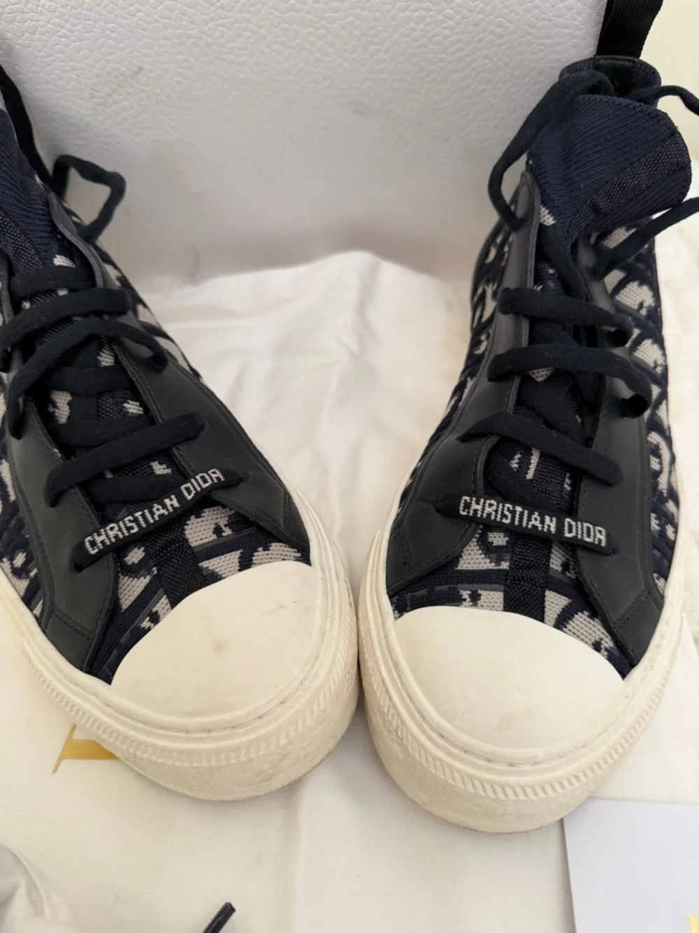 Dior Deep Blue Monogram Walk'n'Dior Low-Top Sneakers - Picture 6 of 8